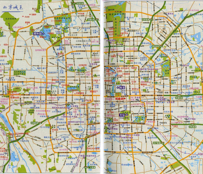 北京市地图全图/北京市区地图 最新