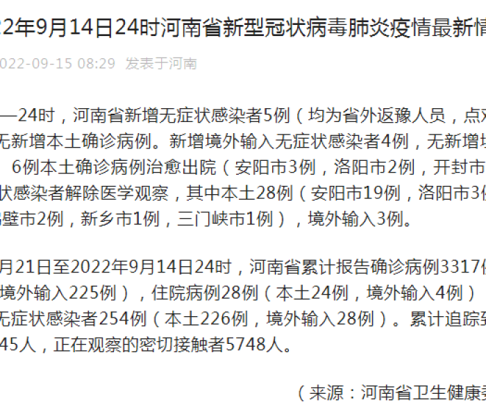 河南的最新疫情消息通知/河南最新疫情情况通报
